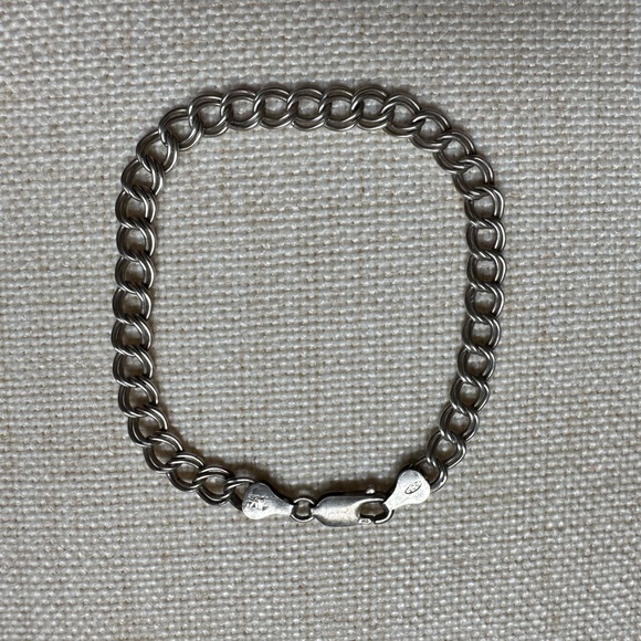 Sterling Silver Double Link Classic Zcharm Bracelet - .925 stamped, EUC - Picture 5 of 6